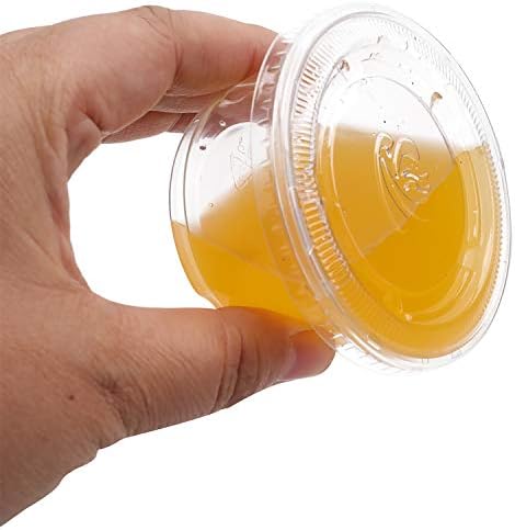 Hedume 300 Sets 4oz Portion Cups with Lids, BPA-free Clear Disposable Plastic Cups for Souffle, Jello, Meal Prep, Portion Control, Salad Dressing, Slime, Condiment Container - Image 3