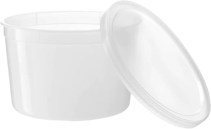 64 Oz Heavyweight Plastic Deli Containers with Airtight Lids | BPA Free Storage Cups for Soup Meal Prep Leftovers Takeout | Microwave Freezer Safe Reusable Containers | 20 Pack - Image 3