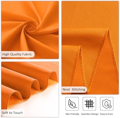 8 Pack Orange Tablecloth Rectangle 60 x 102 Inch for 6 Foot Table - Image 5