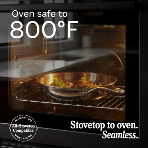 LEGEND COOKWARE 5-Ply Stainless Steel 10-Inch Frying Pan - Induction Compatible, Oven Safe 800°F - Non-Toxic, No Coatings - Even Heating, Won't Warp - Built to Last Generations - Image 4