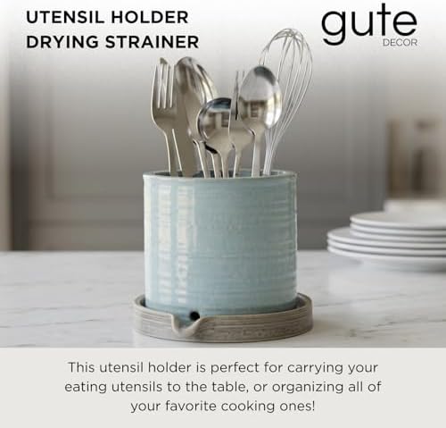 GUTE Utensil Holder Drying Strainer - Sink Utensils Rack, Cutlery Drying , 6x5x5, Silverware Organizer Drainer Basket Caddy, Kitchen Dryer Countertop Cooking Drain - Also For Bathroom Toothbrushes - Image 2