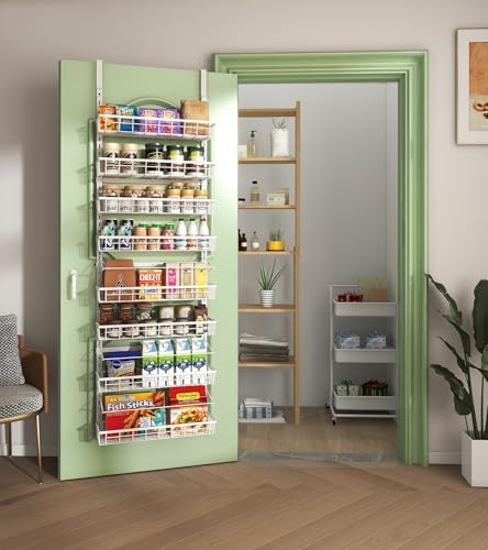 Mefirt Over The Door Pantry Organizer, Wall Mount Spice Rack 8-Tier White - Image 5