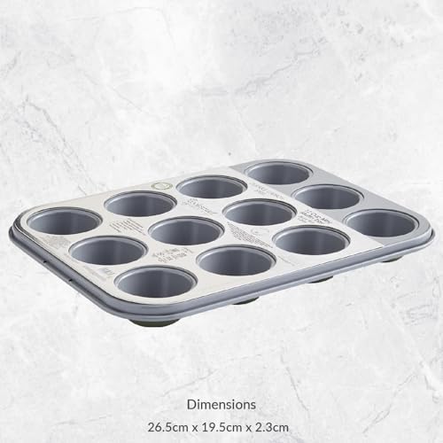 Cooksmart Signature 12 Cup Mini Muffin Tray – Carbon Steel | PFOA-Free Non-Stick | Dishwasher Safe | Elegant Green Finish | Perfect for Mini Muffins & Cupcakes - Image 2