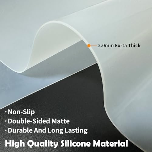 2 Pack Silicone Mats, 47.3"x23.6" Silicone Mat for Kitchen Counter, 2MM Thick Heat Resistant Mat, Waterproof Countertop Protector Mat, Non-Slip Kitchen Counter Mat, Lake Blue - Image 5