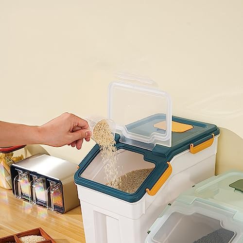 Large Flour Storage Container Bin 25lb, 2Pack Airtight Rice Storage Containers with Wheels Seal Locking Lid, BPA Free with Measuring Cup&Scoop for Flour, Rice, Grain(Blue) - Image 5