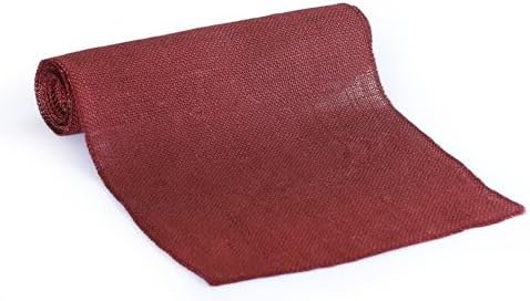 MDS® Pack of 15 Natural Burlap Table Runner, 12 x 72 Inch, Jute Rustic Farmhouse Boho Table Decor for Wedding Reception, Dining Table, Bridal Shower, Baby Shower & Party Decorations - Maroon - Image 4