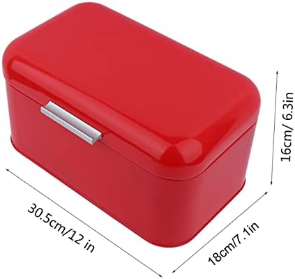 Cocoarm Bread Box, Red Retro Style, Metal, Large Capacity Kitchen Storage Container for Countertop - Image 4