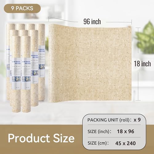 FIFTY FEET 18"x96" Non-Adhesive Shelf Liner for Kitchen Cabinets and Drawers, Washable Non-Slip PVC Cabinet Liner (Yellow)(9 Roll) - Image 5