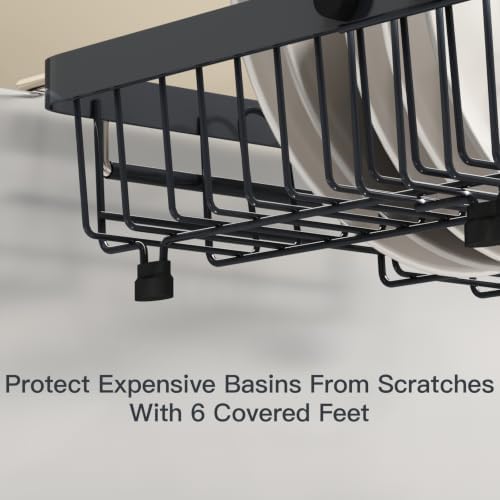 MAJALiS Grey Dish Drying Rack Over The Sink with Utensil Holder - Image 7
