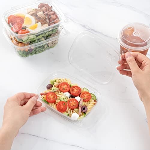Restaurantware Tamper Tek 8 Ounce Take Out Containers 100 Tamper-Evident Deli Containers - Hinged Lid Freezable Clear Plastic Meal Prep Containers Disposable For Carry Out Or Lunches - Image 6