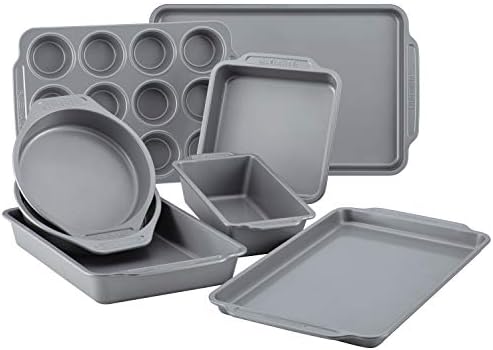 Farberware Nonstick Bakeware Set Includes Cookie Sheets/Baking Cake Muffin and Bread Pan, 8 Piece, Gray - Image 3