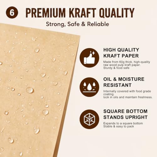 150 Pack Large Paper Sourdough Bread Bags with Tin Tie Tabs & 500 Stickers | 14" X 8.3" X 3.5" Kraft Bags with Clear Window Bread Bags for Homemade Bread, Bakery Display, Cookies, Popcorn and Gifts - Image 4
