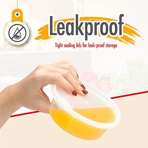 (8oz-Deli Containers with Leakproof Lids-50 Pack BPA-Free Plastic Microwaveable Clear Food Storage Container Premium Heavy-Duty Quality, Freezer & Dishwasher Safe - Image 3