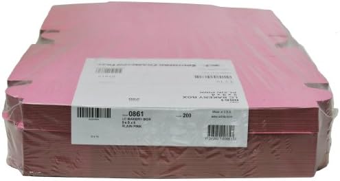 Southern Champion Tray 0861 Pink Paperboard Non-Window Lock-Corner Bakery Box, 9" Length x 9" Width x 4" Height (Case of 200) - Image 6