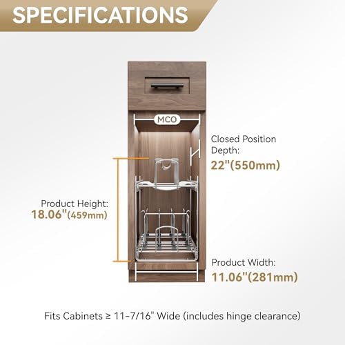 2-Tier Pots and Pans Organizer Under Cabinet Kitchen 12" W *22" D - Image 5