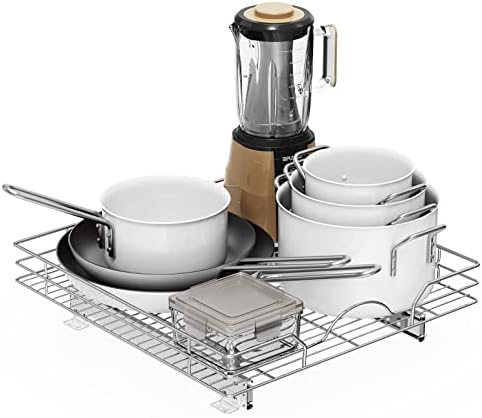 LOVMOR Pull Out Cabinet Organizer and Storage 20" W x 21" D, Slide Out Shelves for Kitchen Cabinets by LOVMOR