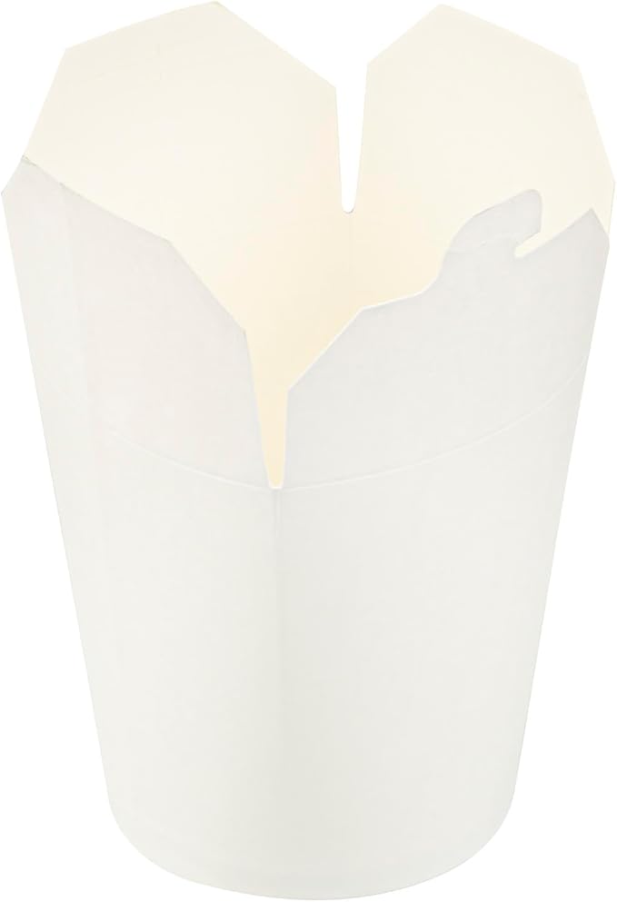 Restaurantware 32 oz Round White Paper Noodle Take Out Container, 200 Pack - Image 17