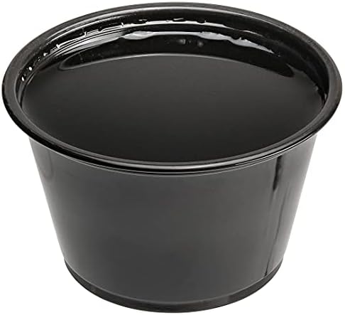 Restaurantware-Chef 101 4 Ounce Sauce Cups, 2000 Microwave-Safe Condiment Cups - Crack-Resistant, Disposable, Black Plastic Portion Cup, For Samples, Sauces, Or Toppings, Lids Sold Separately by Restaurantware