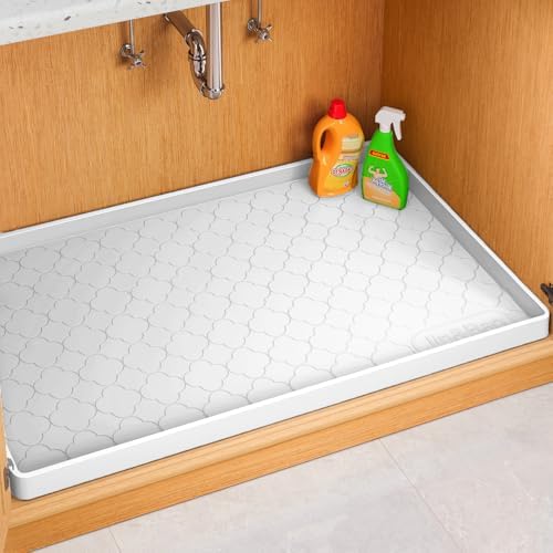 Jin&Bao Under Sink Mat 28" x 22" Waterproof Silicone Cabinet Kitchen Liner by Jin%26Bao