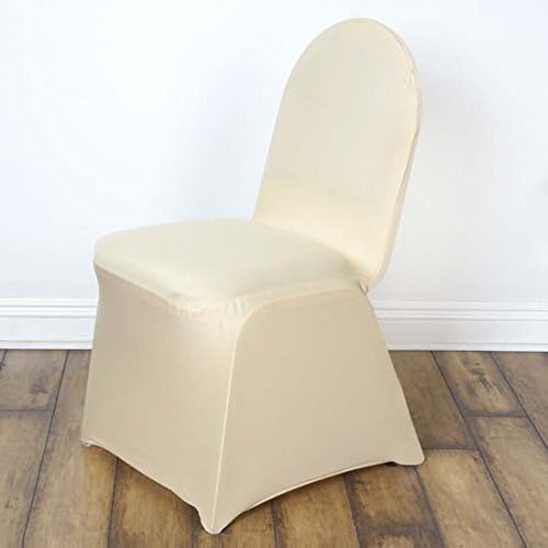 TABLECLOTHSFACTORY 30 PCS Champagne Stretchy Spandex Fitted Banquet Chair Cover Dinning Event Slipcover For Wedding Party Banquet Catering by TABLECLOTHSFACTORY