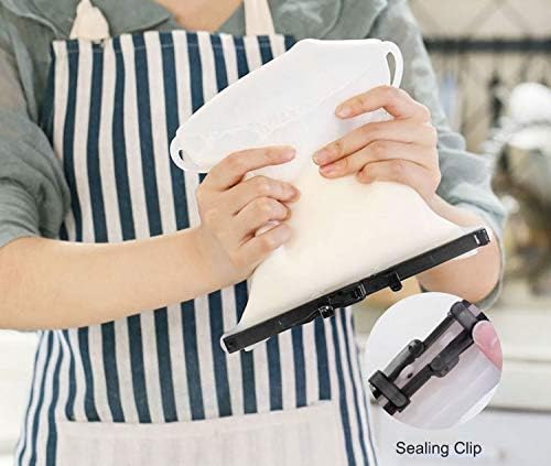 Reusable Silicone Stand-Up Food Storage Freezer Bags Microwave Freezer Dishwasher Safe Snack Bags (2 x 33 Oz + 2 x 17 Oz Random Color Varies) - Image 3