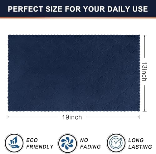Homaxy 12 Pack Super Soft Absorbent Dish Towels, 13" x 19", Navy Blue - Image 5