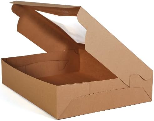 Southern Champion Tray 23133K Kraft Paperboard Lock Corner Window Bakery Box, 19" Length x 14" Width x 4" Height, Natural (Case of 50) - Image 4