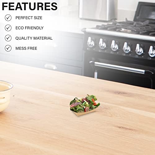 MT Products Kraft Charcuterie Food Trays 6 oz. - Small Paper Food Boats Disposable (Pack of 100) - Made in the USA - Image 5