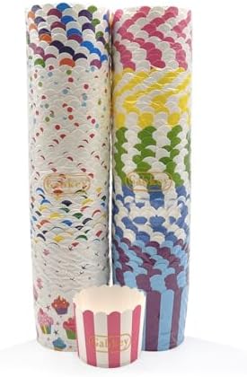 100pcs Random Colorful Premium Greaseproof Cupcake Paper Liners No Muffin Pan Needed Cupcakes Papers (Pack of 3) - Image 6
