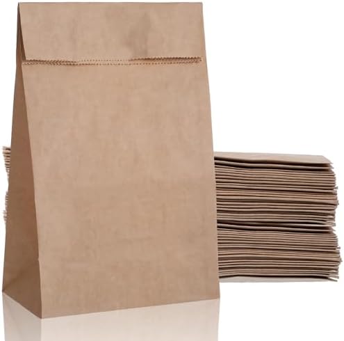 300 Pack Bread Bags 6 Lb Brown Bakery Bag Kraft Snack Bags Bulk 6"L x 3.5"W x 11"H Small Paper Recyclable Grocery Sacks Storage for Snacks, Crafts, Lunch,Bread, Sandwich, Candy, Treats by Unknown