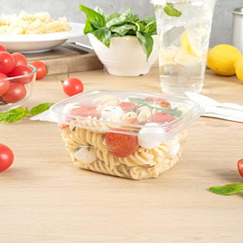 Restaurantware 16 oz Rectangle Clear Plastic Deli Snack Container, 100 Pack - Image 4