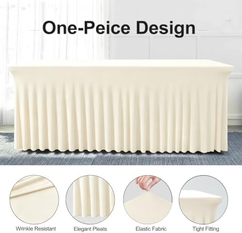 BDDC One-Piece Spandex Table Cloth Skirt for 4FT Rectangle Tables - Image 2