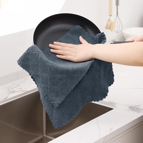 Homaxy 12 Pack Super Soft Absorbent Dish Towels, 13" x 19", Dark Grey - Image 4