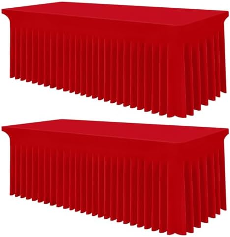 Smiry 2 Pack Spandex Elastic Fitted Table Cloth Skirt for 4FT Table by Smiry