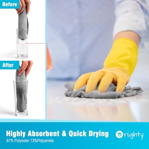Orighty Microfiber Cleaning Cloth - 24 Pack, Grey Cleaning Rags 12x11 inch - Image 3