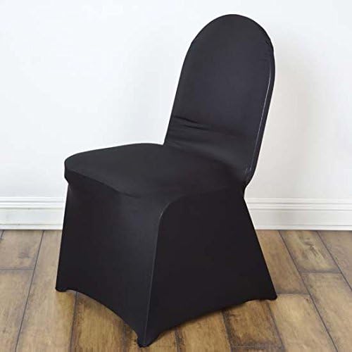 Tableclothsfactory 40 PCS Black Stretchy Spandex Fitted Banquet Chair Cover Dinning Event Slipcover for Wedding Party Banquet Catering by TABLECLOTHSFACTORY