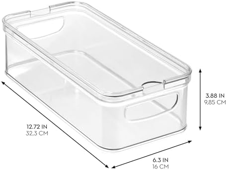iDesign Stackable Fridge Organizer Bins with Lids for Fresh Produce - Set of 3 - Clear - Image 3