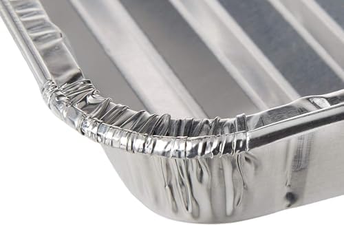 DCS Deals Pack of 20- Disposable Aluminum Broiler Pans – Good for BBQ, Grill Trays – Multi-Pack of Durable Aluminum Sheet Pans – Ribbed Bottom Surface - (Pack Of 20 Mini Broiler Pan) - Image 4
