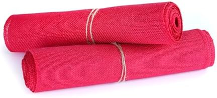 MDS® Pack of 20 Natural Burlap Table Runner, 12 x 108 Inch, Jute Rustic Farmhouse Boho Table Decor for Wedding Reception, Dining Table, Bridal Shower, Baby Shower & Party Decorations - Magenta - Image 5
