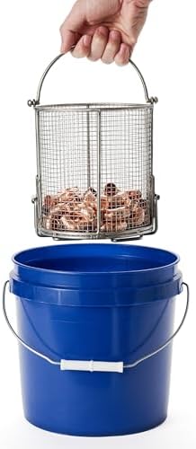 Dip N’ Drain – Stainless Steel Part Cleaning Strainer Basket for 2-Gallon Buckets (Bucket Included) | 1/4″ Mesh, Swing Handle, Perfect for Mechanics, Auto Parts, Garage, Shop & Home Workshop Cleaning - Image 5