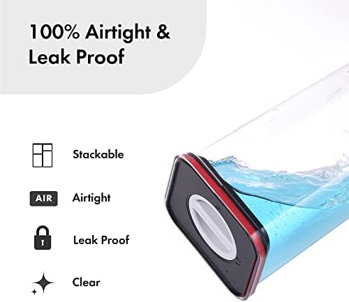 Neoflam Smart Seal Patent Airtight Kitchen Pantry Canister/Organizer Clear Plastic Container with Simple Twist Lids, Leak Proof, Dishwasher Safe, BPA Free, Cereal, Flour, Dry Food Storage 4 Piece Set - Image 3