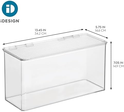 iDesign Plastic Stackable Hinged-Lid Storage Box - Set of 4 - Clear - Image 4