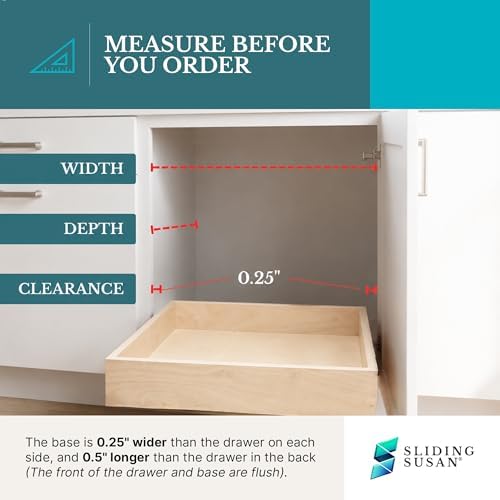 SlidingSusan Baltic Birch Pull-Out Cabinet Drawer Organizer 20" W x 18" D - Image 3