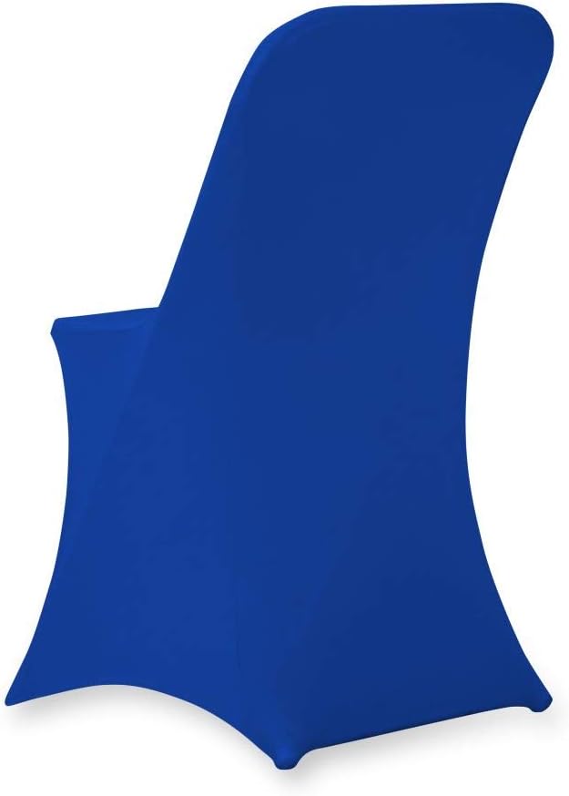 Linenlanding Set of 1/10/50Pcs Hotel Fitted Folding Dining Spandex Stretch Chair Covers - Wedding Reception Banquet Party Restaurant, 17 Colors! (10, Royal Blue) - Image 3