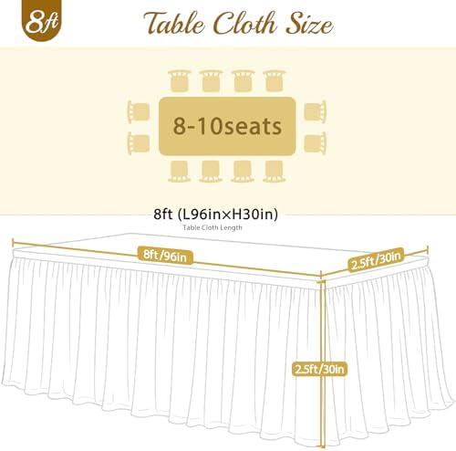 Royal Blue Table Cloths for Parties Tulle Table Skirts Rectangle Tables 8ft Fitted Spandex Table Covers Stretch Elastic Banquet Wedding Baby Shower Birthday Party Table Cloths 8 Foot Rectangle - Image 6