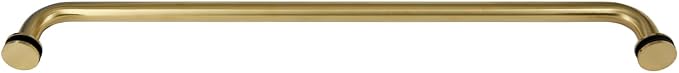 Stainless Steel 304 Grade 24" inch Shower Glass Door Single Side Round Shape Towel Bar Handle for 1/4~3/4" Thickness Glass (SSTS24) (Satin Gold) - Image 2