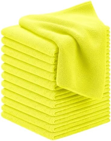 Avalon Towels Microfiber Cleaning Cloths (Value Pack of 12) - Size 12 x 12 Inches, Highly Absorbent Cleaning Rags, Lint Free, Reusable and Washable, Microfiber Towels for Cars by AvalonTowels