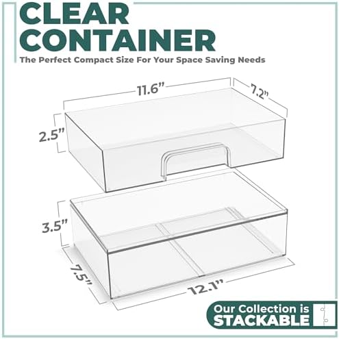 Sorbus Stackable Storage Drawers, Clear Acrylic Pull-Out Organizer (4 Pack) - Image 6
