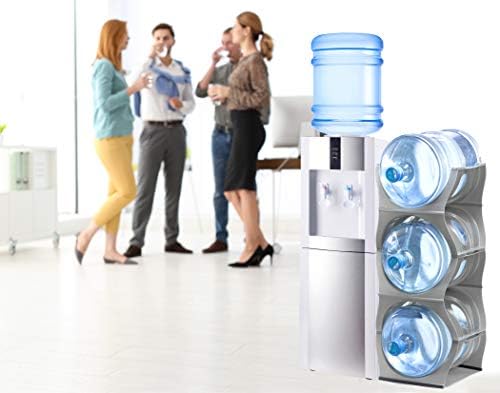 Bariboo Stackable Water Bottle Storage Rack Best Water Jugs 5 Gallon Organizer. Jug Holder for Kitchen, Cabinet and Office Organizing. Reinforced Polypropylene (Silver, 3 No Shelf) - Image 6