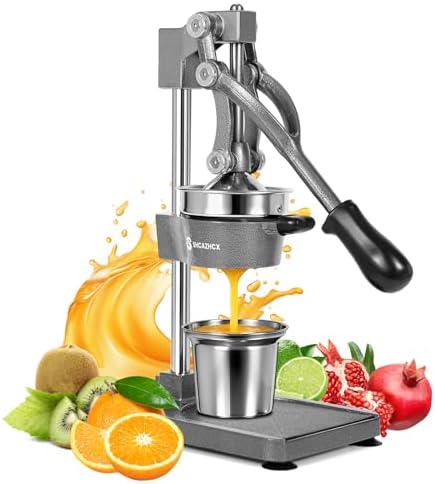 Cast Iron Manual Citrus Juicer Press, Heavy Duty Fruit Squeezer | Long-lever citrus press for oranges, grapefruit, and pomegranates with removable stainless steel parts by SHCAZHCX